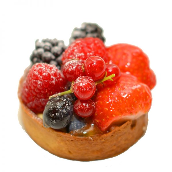 Vers fruittaartje met rood fruit