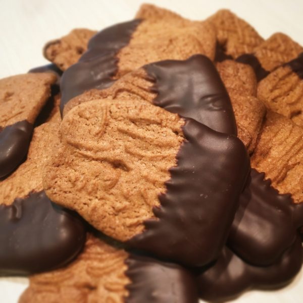Krokante speculaas met chocolade